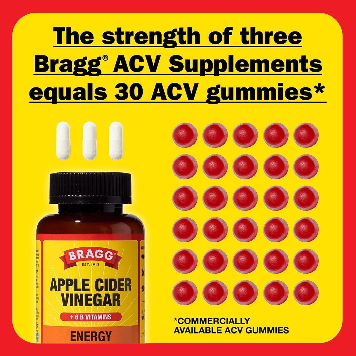 Bragg Apple Cider Vinegar + B Vitamins – 90 Capsules - Image 7